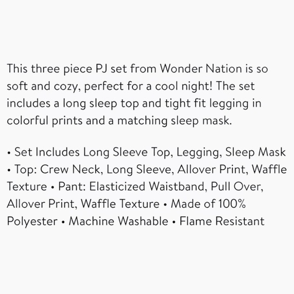 NWT Girls Thermal Pajamas 3 Piece Set with Sleep Mask Holiday Penguin Reindeer - Picture 3 of 5